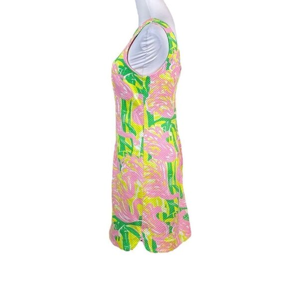 Lilly Pulitzer Women’s Textured Tropical Flamingo Print Sheath Dress, Size 8 - Picture 4 of 10